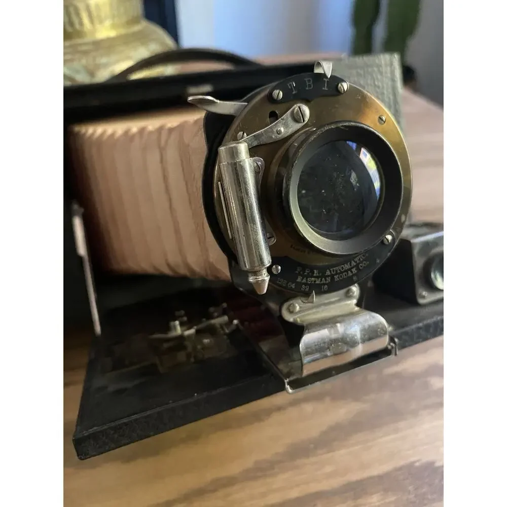 Antique Eastman Kodak No 3 Model A Folding Brownie Camera Bausch and Lomb Lens